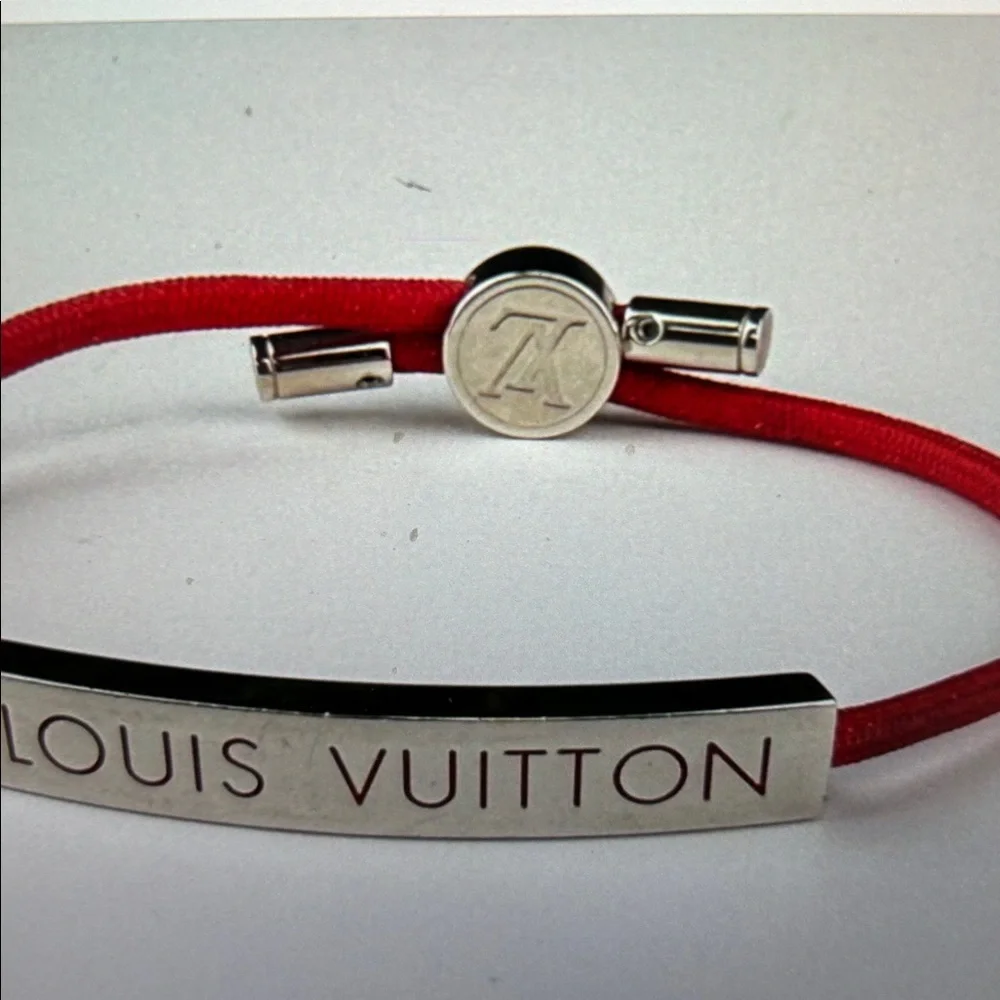 Louis Vuitton Red and Silver Bracelet